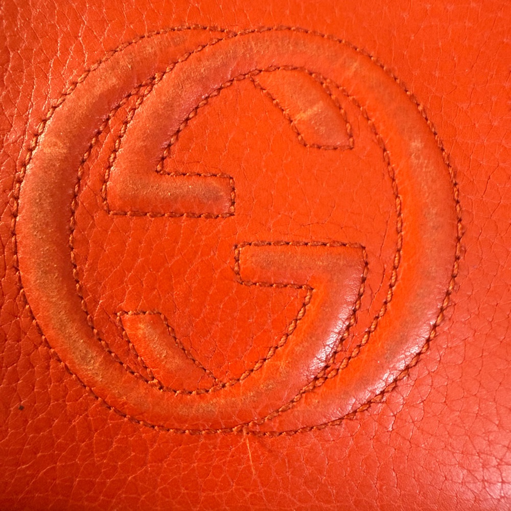 VTG Gucci Orange Leather Wallet with Tassel - Picture 9 of 10